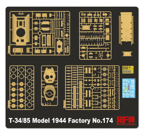 Ryefield Model® Maquette militaire char Soviétique T-34/85 (1944) Factory No.174 1:35 référence 5079