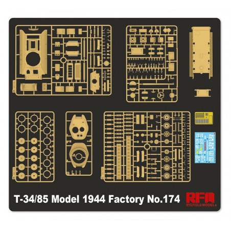 Ryefield Model® Maquette militaire char Soviétique T-34/85 (1944) Factory No.174 1:35 référence 5079