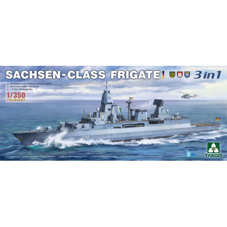 Das Werk® (Takom®) Maquette militaire bateau Frégate classe Sachsen 3en1 1:350 référence 6001