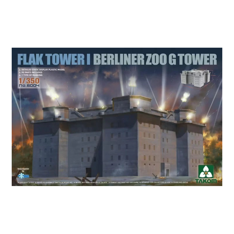 Takom® Maquette Flak Tower I Berliner ZOO G Tower 1:350 référence 6004