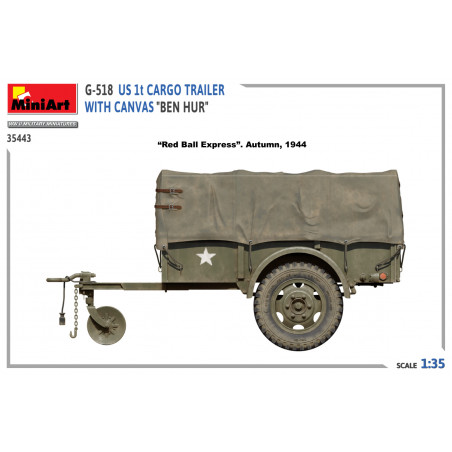 MiniArt® Maquette militaire remorque US G-518 1t cargo trailer "Ben Hur" 1:35