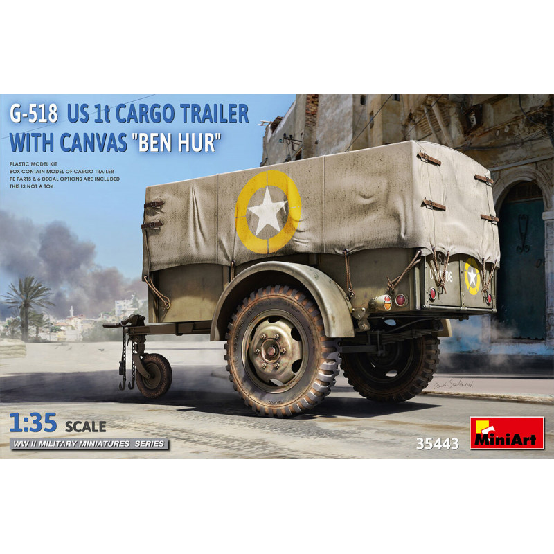 MiniArt® Maquette militaire remorque US G-518 1t cargo trailer "Ben Hur" 1:35 référence 35443