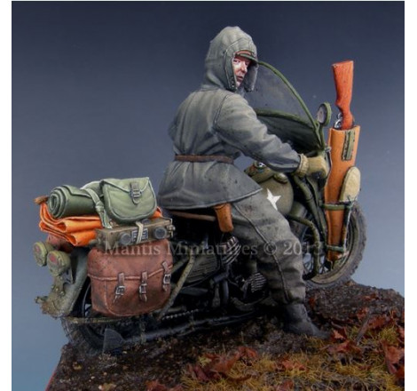 Mantis Miniatures® Figurine de pilote de moto US WW2 1:35