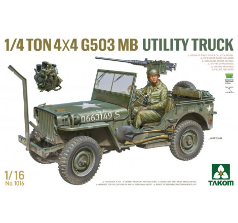 Takom® Maquette militaire Jeep US G503 MB 1:16 référence 1016