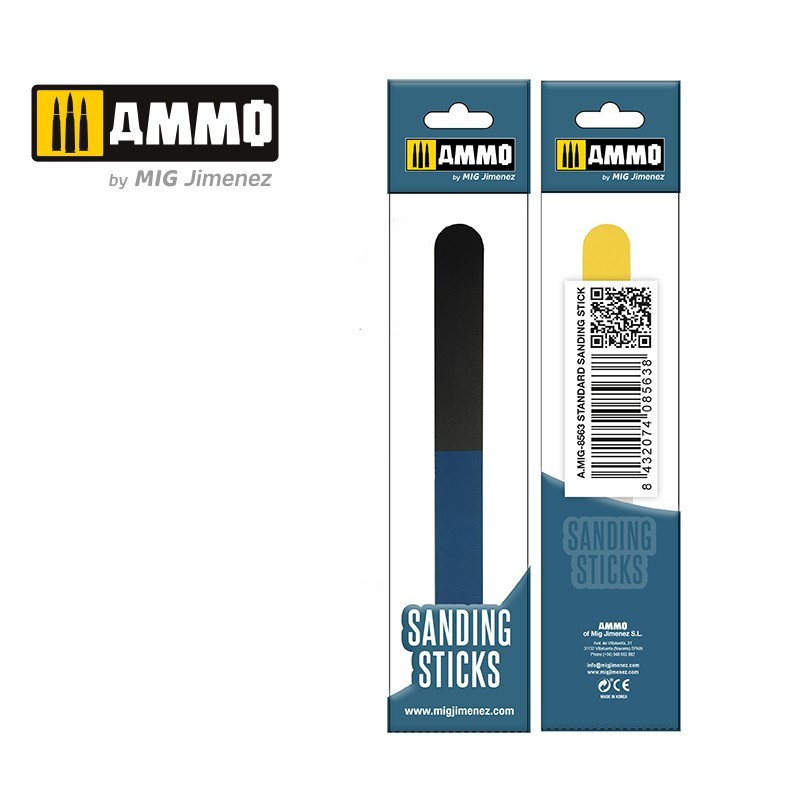 Ammo® Lime à dégrossir Standard Sanding Stick (180 / 320 / 600 / 2000) référence A.MIG-8563