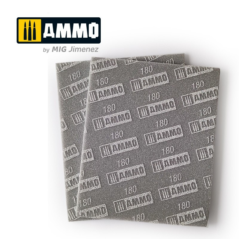 Ammo® Éponge abrasive grain 180 (2pcs) référence A.MIG-8556