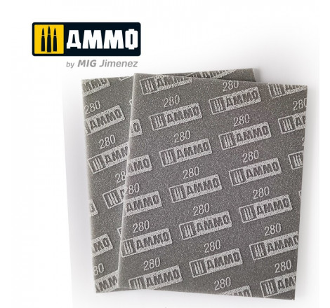 Ammo® Éponge abrasive grain 280 (2pcs) référence A.MIG-8558.