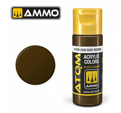 Ammo® Peinture acrylique ATOM Burnt Brown référence ATOM-20056