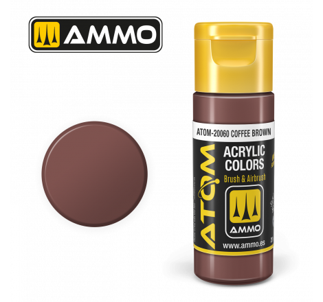 Ammo® Peinture acrylique ATOM Coffee Brown référence ATOM-20060