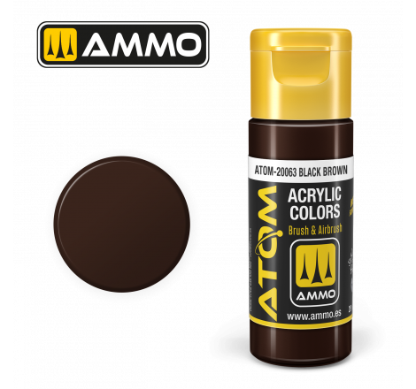 Ammo® Peinture acrylique ATOM Black Brown référence ATOM-20063