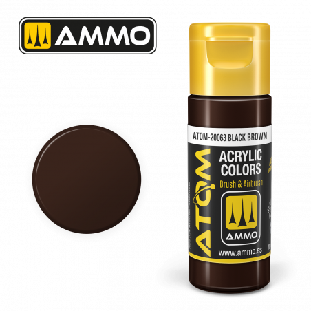 Ammo® Peinture acrylique ATOM Black Brown référence ATOM-20063
