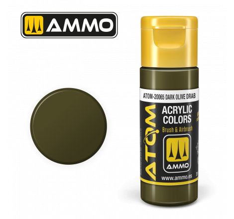 Ammo® Peinture acrylique ATOM Dark Olive Drab référence ATOM-20065