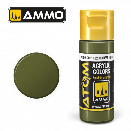 Ammo® Peinture acrylique ATOM Russian Green 4B0 référence ATOM-20071