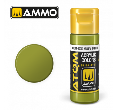Ammo® Peinture acrylique ATOM Yellow Green référence ATOM-20073