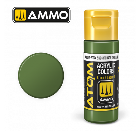 Ammo® Peinture acrylique ATOM Zinc Chromate Green référence ATOM-20074
