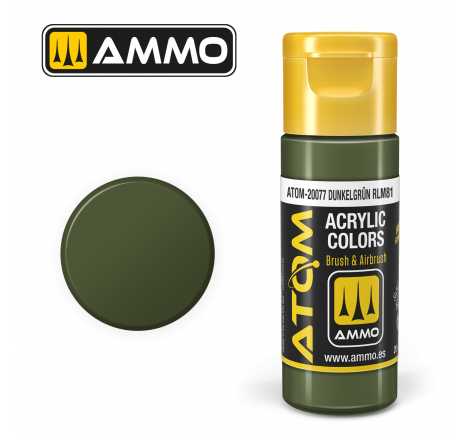Ammo® Peinture acrylique ATOM Dunkelgrün RLM81 référence ATOM-20077.