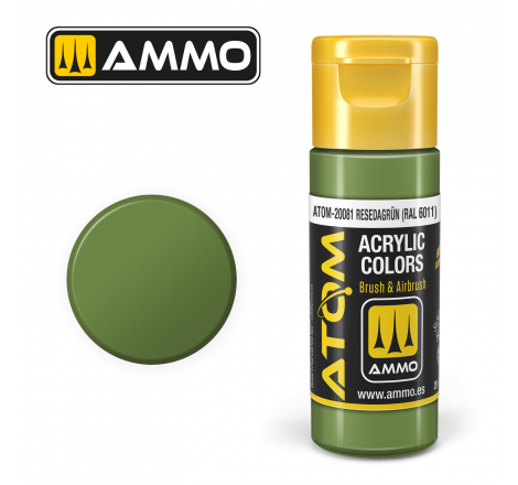 Ammo® Peinture acrylique ATOM Resedagrün RAL 6011 référence ATOM-20081