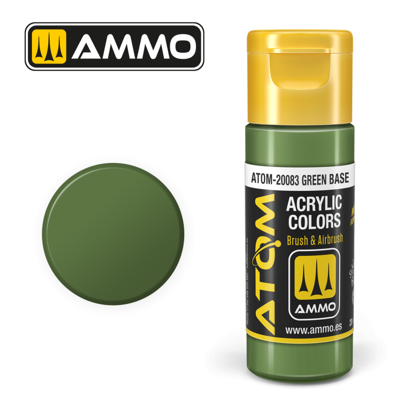 Ammo® Peinture acrylique ATOM Green Base référence ATOM-20083