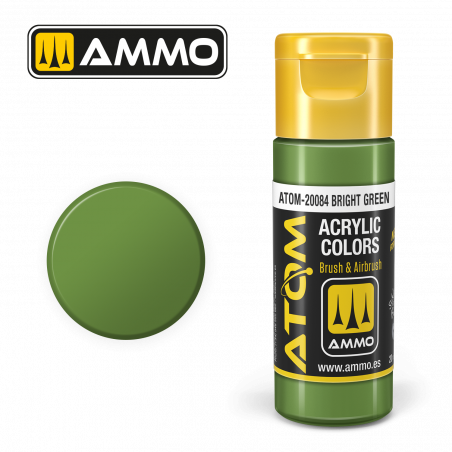 Ammo® Peinture acrylique ATOM Bright Green référence ATOM-20084.