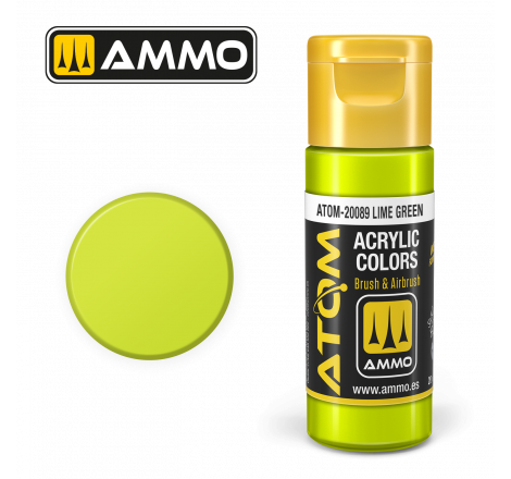 Ammo® Peinture acrylique ATOM Lime Green référence ATOM-20089.