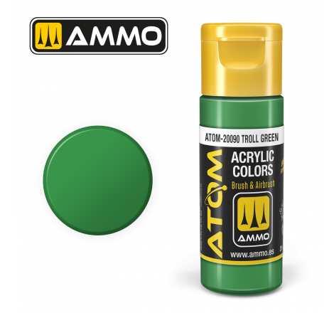 Ammo® Peinture acrylique ATOM Troll Green référence ATOM-20090.