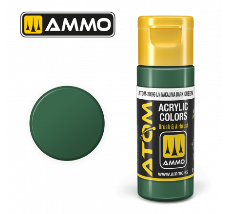 Ammo® Peinture acrylique ATOM IJN Nakajima Dark Green référence ATOM-20096.