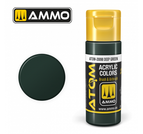 Ammo® Peinture acrylique ATOM Deep Green référence ATOM-20098.