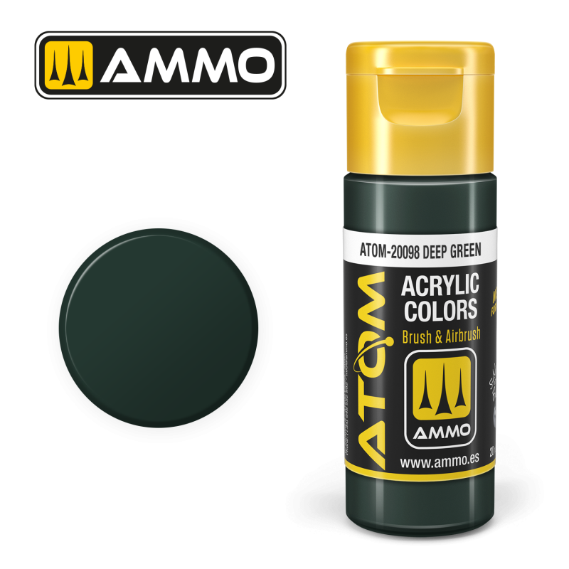 Ammo® Peinture acrylique ATOM Deep Green référence ATOM-20098.