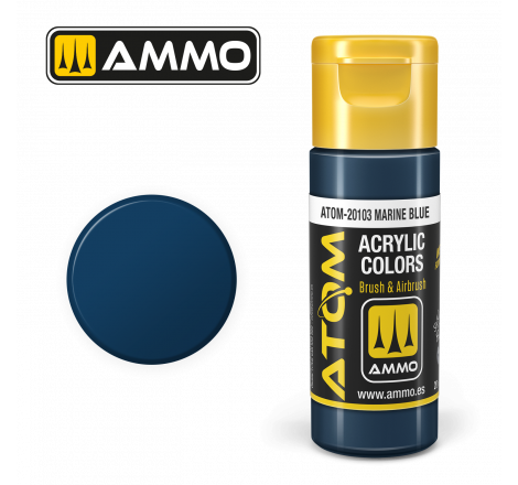 Ammo® Peinture acrylique ATOM Marine Blue référence ATOM-20103.
