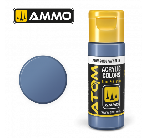 Ammo® Peinture acrylique ATOM Navy Blue référence ATOM-20106.