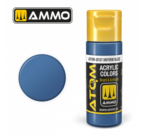 Ammo® Peinture acrylique ATOM Uniform Blue référence ATOM-20107.