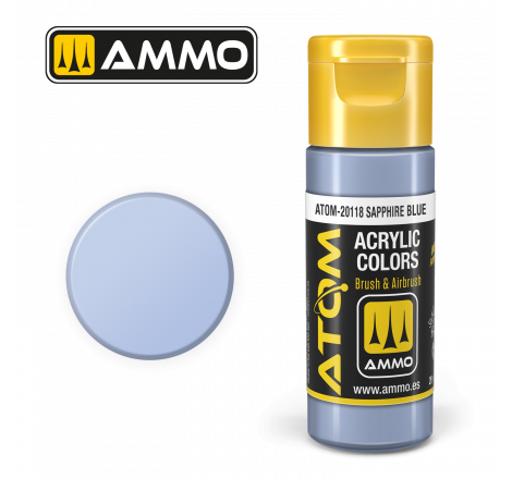 Ammo® Peinture acrylique ATOM Sapphire Blue référence ATOM-20118.