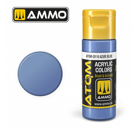 Ammo® Peinture acrylique ATOM Azure Blue référence ATOM-20119.