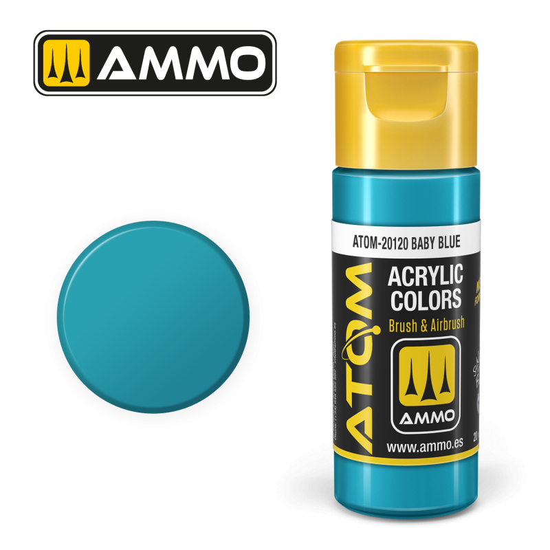 Ammo® Peinture acrylique ATOM Baby Blue référence ATOM-20120.