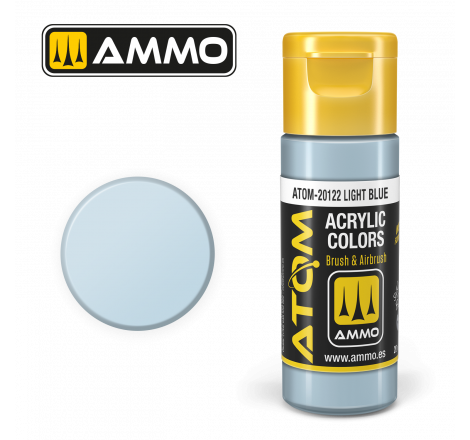 Ammo® Peinture acrylique ATOM Light Blue référence ATOM-20122.