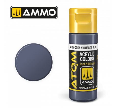 Ammo® Peinture acrylique ATOM Intermediate Blue référence ATOM-20136.
