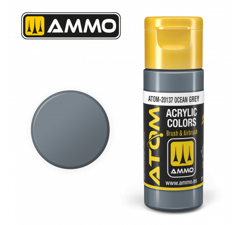 Ammo® Peinture acrylique ATOM Ocean Grey référence ATOM-20137.