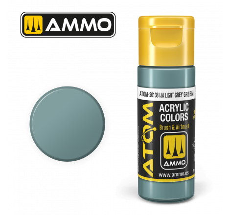 Ammo® Peinture acrylique ATOM IJA Light Grey Green référence ATOM-20138.