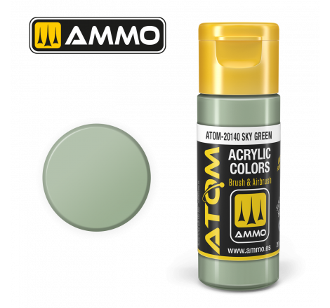 Ammo® Peinture acrylique ATOM Sky Green référence ATOM-20140.