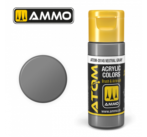 Ammo® Peinture acrylique ATOM Neutral Gray référence ATOM-20145.