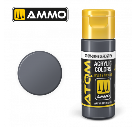 Ammo® Peinture acrylique ATOM Dark Grey référence ATOM-20146.