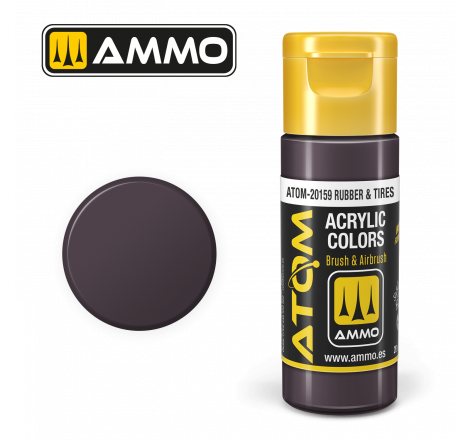 Ammo® Peinture acrylique ATOM Rubber & Tires référence ATOM-20159.