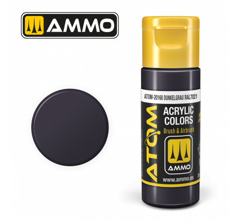 Ammo® Peinture acrylique ATOM Dunkelgrau RAL 7021 référence ATOM-20160.