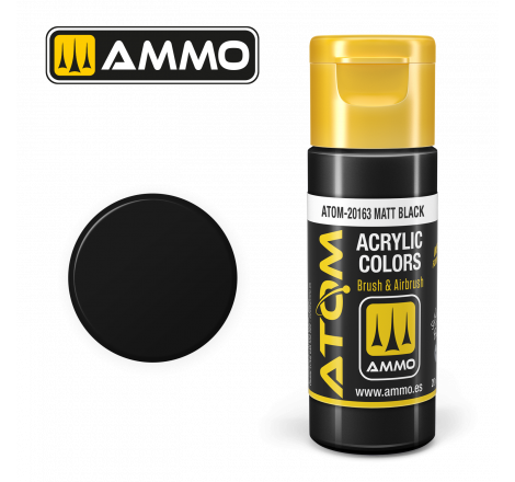 Ammo® Peinture acrylique ATOM Matt Black référence ATOM-20163.