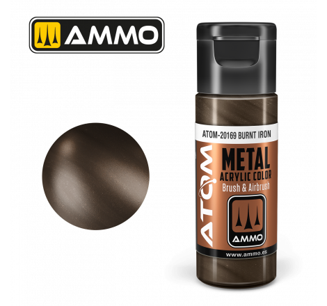 Ammo® Peinture acrylique ATOM Metal Burnt Iron référence ATOM-20169.