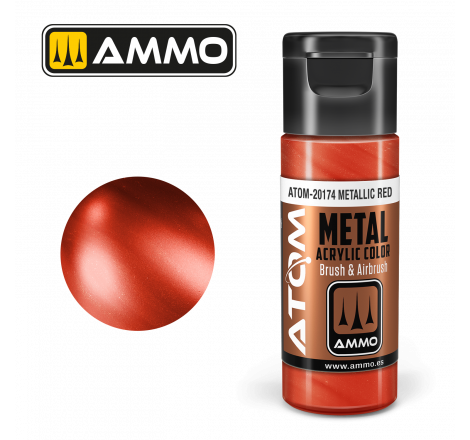Ammo® Peinture acrylique ATOM Metallic Red référence ATOM-20174.