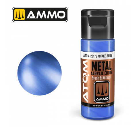 Ammo® Peinture acrylique ATOM Metal Aotake Blue référence ATOM-20176.