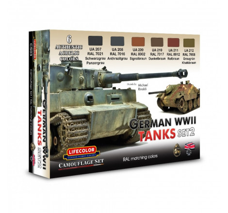 Lifecolor® Set de peinture acrylique German Tanks WW2 - set 2 CS03