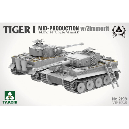 Takom® Maquette militaire char Tiger Ausf.E (milieu de production) Zimmerit 1:35