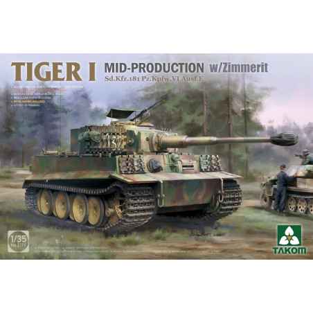 Takom® Maquette militaire char Tiger Ausf.E (milieu de production) Zimmerit 1:35 référence 2198